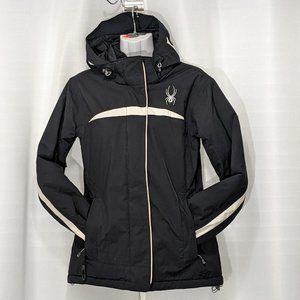 COPY - Spyder Jacket Women 6 Black Full Zip Hooded Lined Outdoors Skiing Youth …